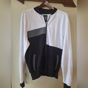 Beautiful Giant Mens White/Black Full Zip Lightweight Track Jacket Size L